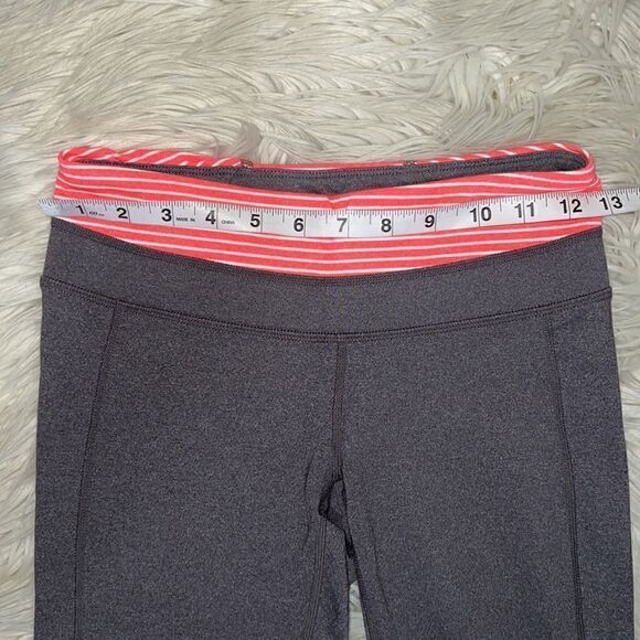 Athleta Balance Stripe Capri Cropped Leggings Gray Orange Sz XS X-Small - Picture 5 of 8
